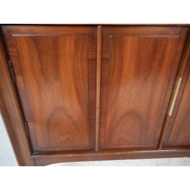 Wood Vintage Modern Rolling Drop-Leaf Bar Cart by Stanley's Furniture For Sale - Image 7 of 10