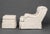 Textile Modern Beige Upholstered Lounge Chair and Ottoman For Sale - Image 7 of 9