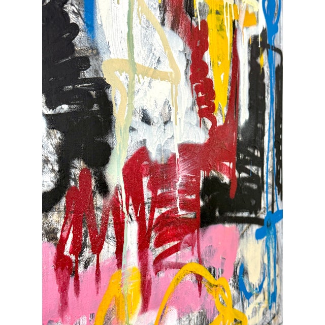 Paint "It Happens at Midnight" Harrison Gilman Contemporary Abstract Mixed Media Painting For Sale - Image 7 of 12