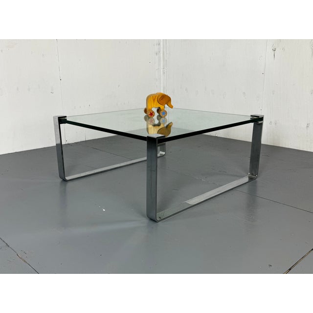 Modernist Chrome Steel and Glass Coffee Table by Ronald Schmitt for Draenert, 1970s For Sale - Image 10 of 12