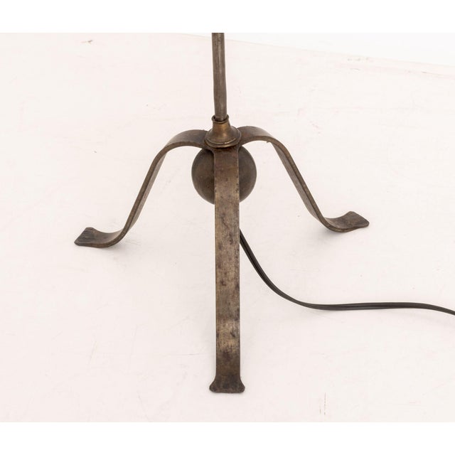 Late 20th Century Gothic Revival Wrought Iron Floor Lamp For Sale - Image 5 of 6