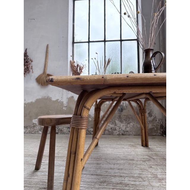 Rattan Ceramic Table, 1950s For Sale - Image 6 of 18