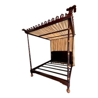 The Kempner Canopy Bed by Michael Taylor, in Tete a Negre Finish For Sale