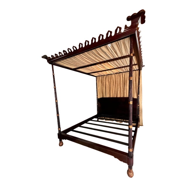 The Kempner Canopy Bed by Michael Taylor, in Tete a Negre Finish For Sale