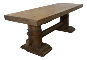 Antique French Oak Refectory Table, 1890s