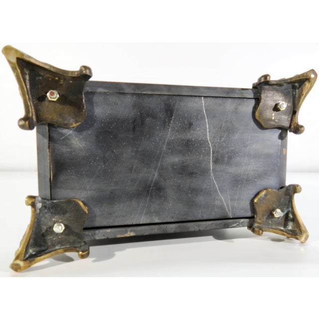 20th Century French Marble Clock With Bronze Cherub For Sale - Image 10 of 11