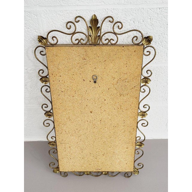 Rectangular Mirror on Brass Frame, 1960s For Sale - Image 4 of 5