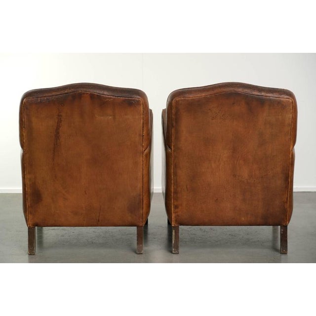 Vintage Industrial Sheepskin Lounge Chairs, Set of 2 For Sale - Image 3 of 14