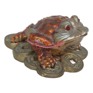 Small Trinket Frog Pill Box 4422b For Sale