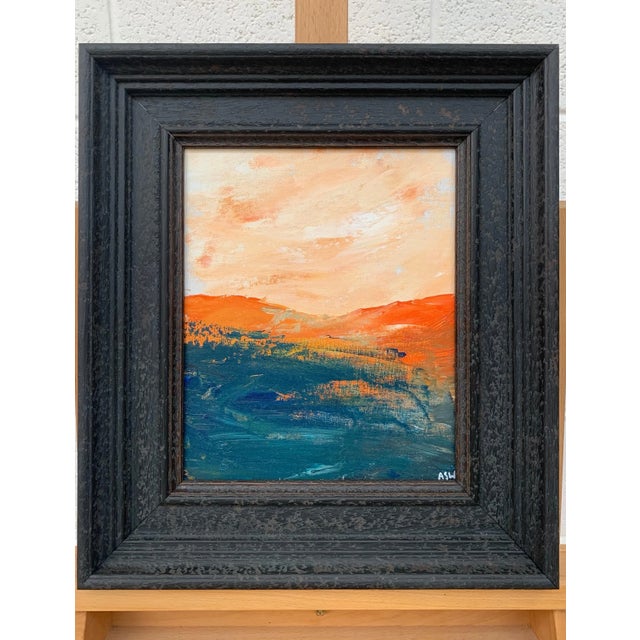 Angela Wakefield Abstract Orange & Black Mountain Landscape Study by Contemporary British Artist, 2020 For Sale - Image 4 of 12