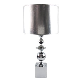 Maison Barbier France Space Age Chrome Table Lamp, Circa 1970 For Sale