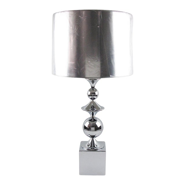 Maison Barbier France Space Age Chrome Table Lamp, Circa 1970 For Sale