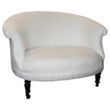 Image of French Napoleon III Settee Raised on Turned Legs With Casters, Circa 1880 For Sale