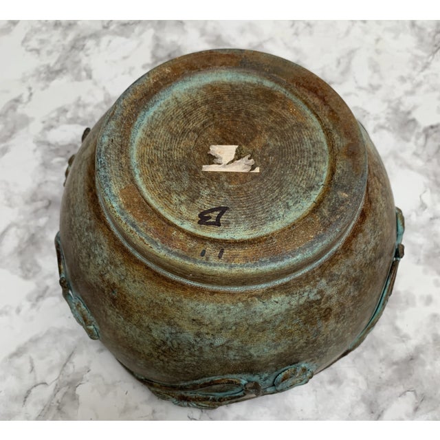 Vintage Curvy Aged Brass Decor Bowl or Plant Vessel For Sale - Image 4 of 9