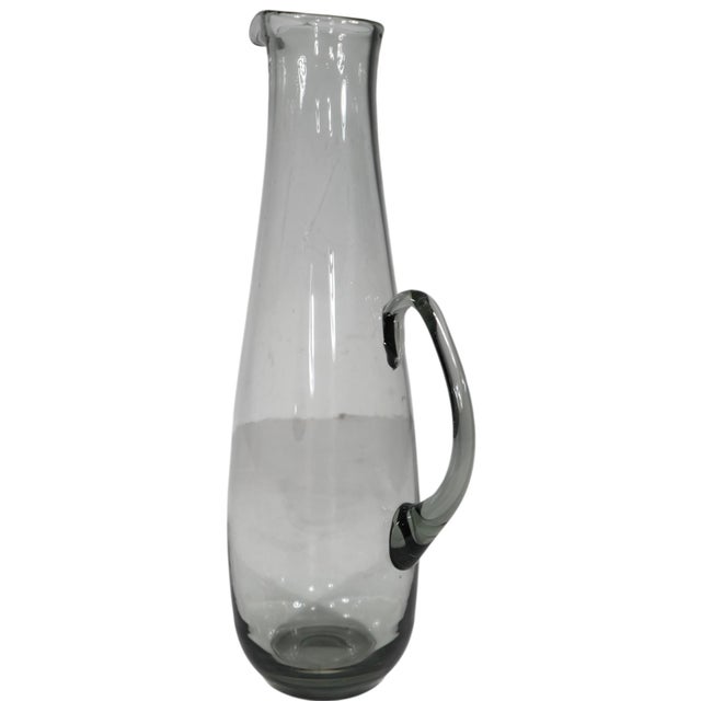 Glass Circa 1950/60s Tinted Glass Pitcher Mid Century Probably Scandinavian For Sale - Image 7 of 10