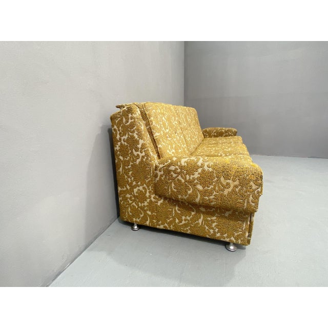 Mid-Century Upholstered Folding Sofa, Central Europe, 1970s For Sale - Image 4 of 18
