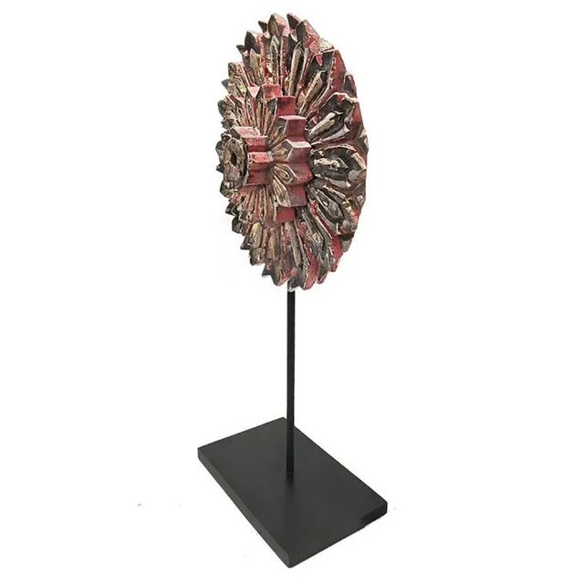 Thai Wood Flower Sculpture, Early 20th Century For Sale In New York - Image 6 of 10