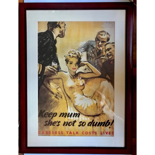 This vintage print of an ironic and cheeky British World War 2 poster warning officers not to to talk about war strategy...