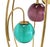 Oval "Bird Cage" Brass Table Lamp Purple Blue Yellow Glass Globe Shades MINT! For Sale - Image 9 of 10