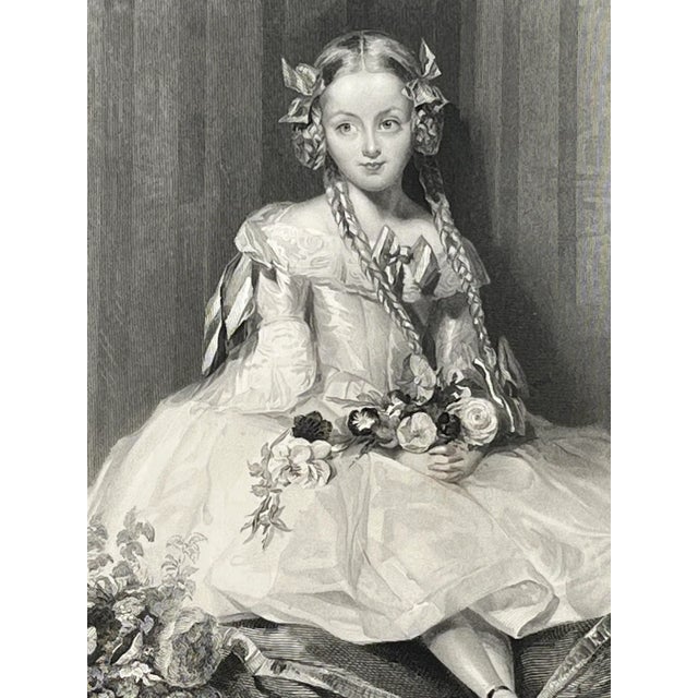 Antique Victorian Engraving Portrait of a Young Princes Frances Diana Sutton Circa 1860 For Sale - Image 4 of 6