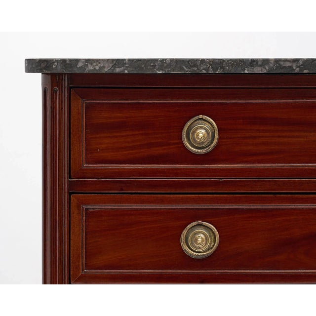 Early 19th Century Louis XVI Mahogany Chest, Antique French, Gray Marble, Circa 1820 For Sale - Image 5 of 10