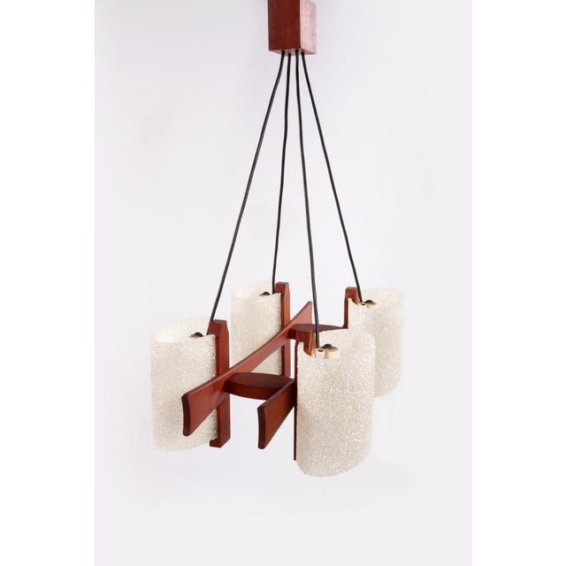 Scandinavian Hanging Lamp with Resin Caps, 1960s For Sale - Image 4 of 15