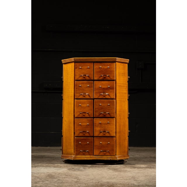 Early 20th Century Early 20th Century Rotating Hardware Cabinet With Pull Drawers For Sale - Image 5 of 10