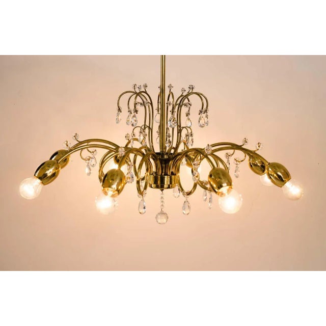 Mid-Century Modern Chandelier Attributed to J. & L. Lobmeyr for Lobmeyr, 1950s For Sale - Image 3 of 14