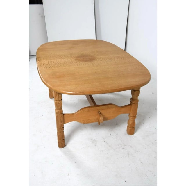 1970s Vintage Danish Oval Oak Dining Table in the Manner of Henning Kjærnulf With Two Leaves For Sale In Philadelphia - Image 6 of 9