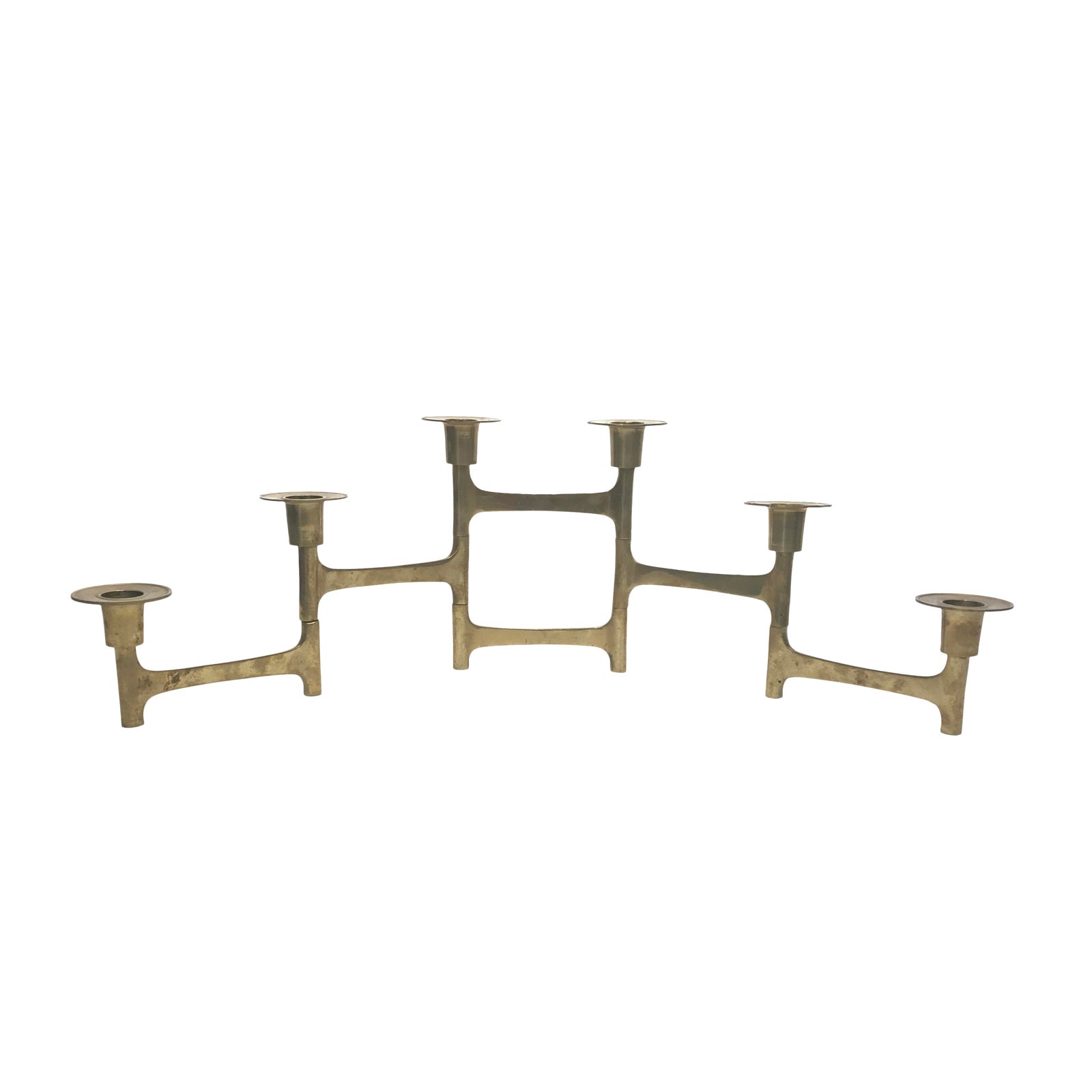 Scandinavian Folding Brass Candle Holder Chairish