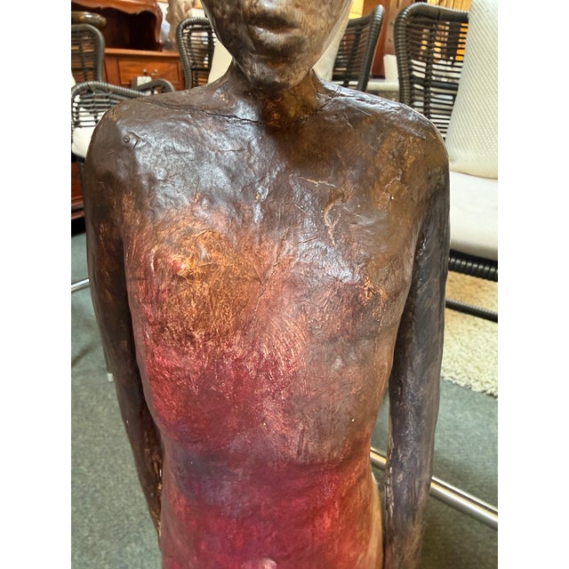 1990s J. Charney Walking Man Ceramic Sculpture, Signed For Sale - Image 5 of 12