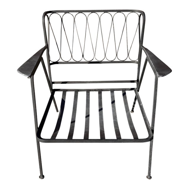 Mid-Century Modern Iron "Ribbon" Arm Chair Designed by Maurizio Tempestini for John Salterini, Attributed For Sale