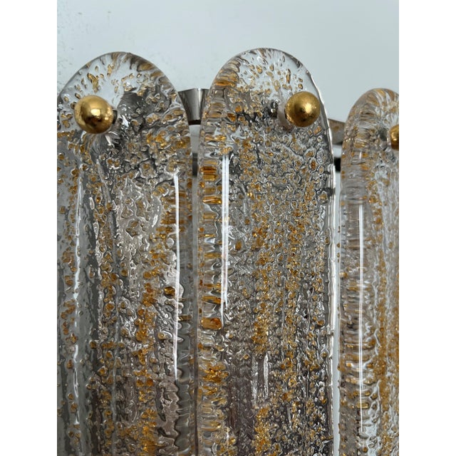 Gold Italian Amber Murano Glass Wall Sconces from Mazzega, 1970s, Set of 2 For Sale - Image 8 of 12