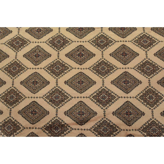 Bokhara Jaldar Rug 8′ X 9’6” Beige Wool Tribal Hand-Knotted Oriental Carpet For Sale In Philadelphia - Image 6 of 14