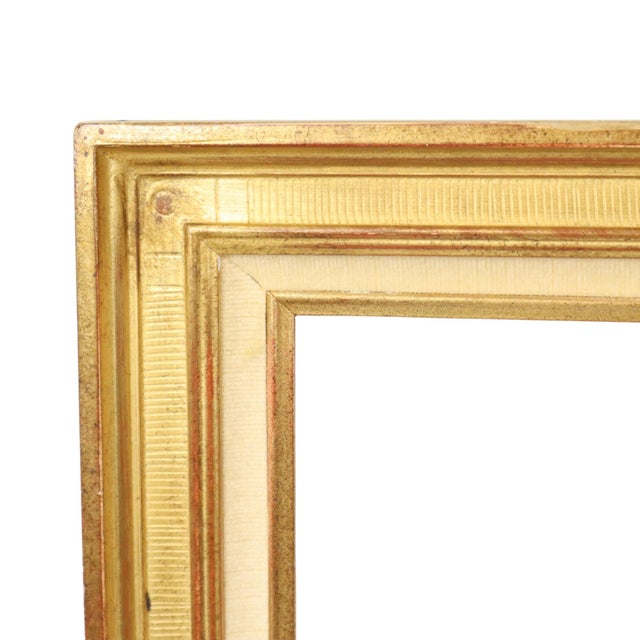 Sleek Gold Wooden Painting Frame For Sale - Image 4 of 15