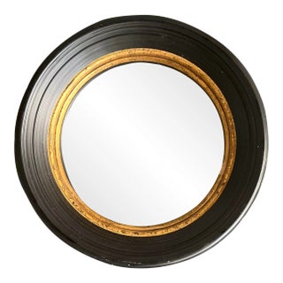 Vintage Regency Gilt Tipped Convex Mirror For Sale