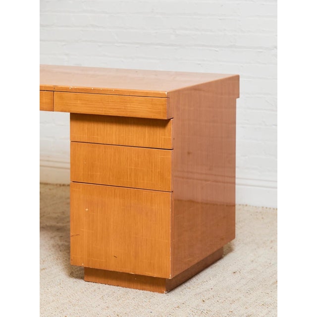 Early 20th Century Art Deco Italian Maple Desk For Sale In Los Angeles - Image 6 of 10