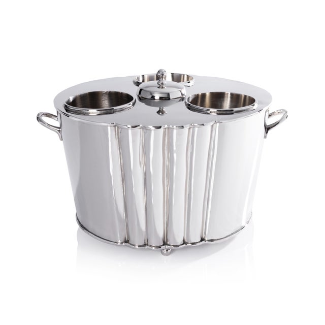Contemporary Dijon Brass 3-Bottle Wine / Champagne Cooler For Sale - Image 3 of 3