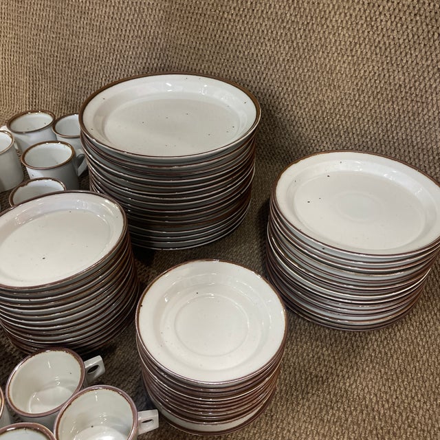 Cream Mid 20th Century Niels Refsgaard Dansk Dinnerware Set- 76 Pieces For Sale - Image 8 of 10