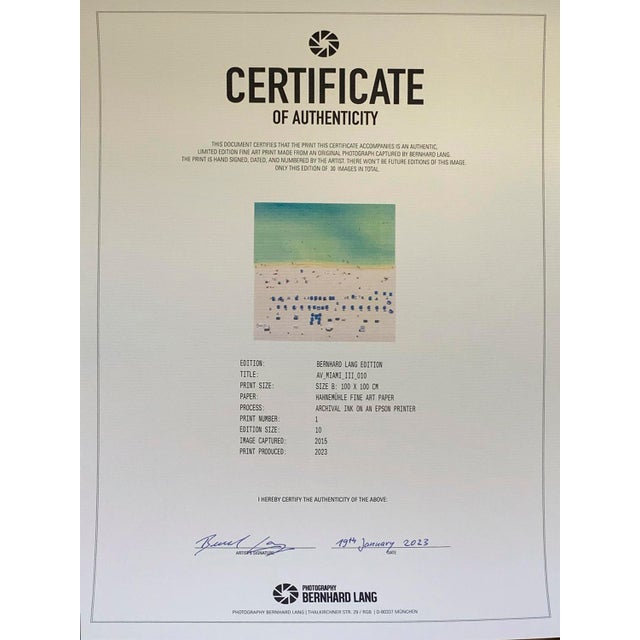 "AV_Miami_III_010" Contemporary Photograph Fine Art Print From the Miami Project by Bernhard Lang For Sale - Image 9 of 9