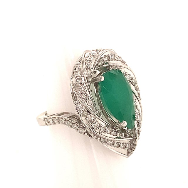 Natural Finely Faceted Quality Emerald Diamond Ring Size 6.75 14k Gold 6.1 TCW Certified $6,950 114425 This is a Unique...