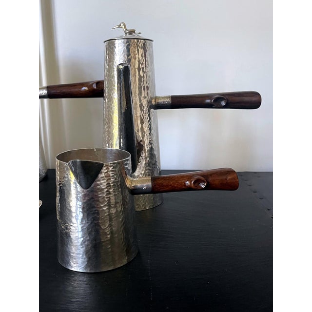 Mid 20th Century Peruvian Modernistic Sterling Silver Coffee Service Set - Set of 6 For Sale - Image 12 of 18