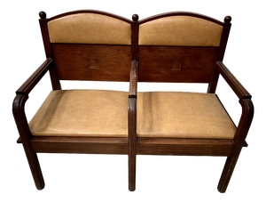 Art Deco 2-Seater Bench in Mahogany, 20th Century