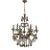 Crystal & Murano Glass Gold Leaf Chandelier For Sale