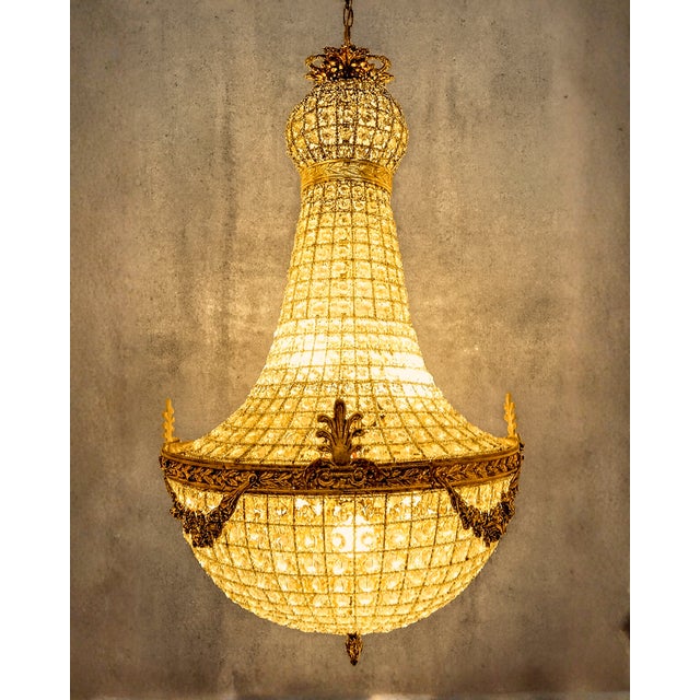 Metal Crystal Hot Air Balloon Chandelier, 1890s For Sale - Image 7 of 7