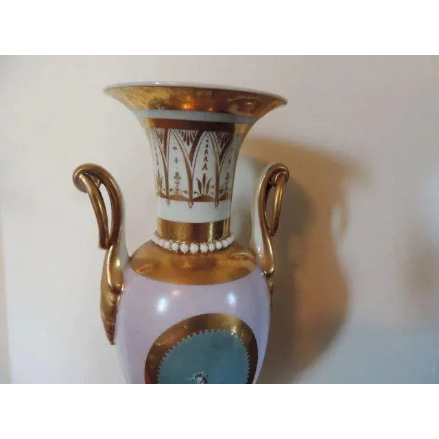 Ceramic Early 19th Century Neoclassical French Empire Old Paris Porcelain Urn Vase For Sale - Image 7 of 11
