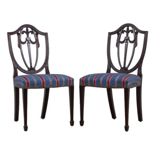 Pair of Kindel Grand Rapids Mahogany Shield Back Chairs For Sale