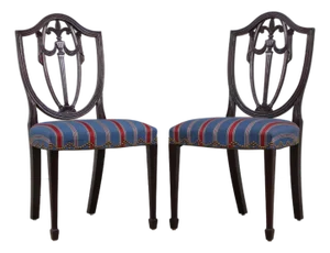 Pair of Kindel Grand Rapids Mahogany Shield Back Chairs