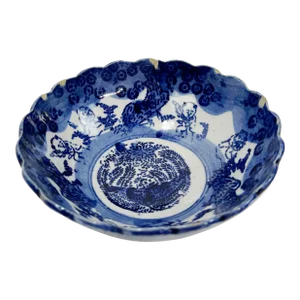 Antique Japanese Blue and White Arita Ware Bowl or Catchall Dish