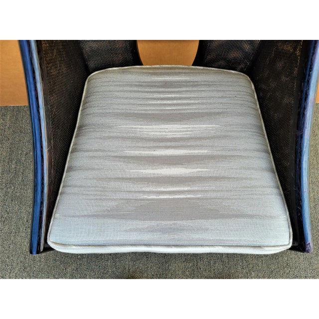 Early 21st Century Barbara Barry for McGUIRE Double Caned Rattan Dining Desk Arm Chair For Sale - Image 5 of 11